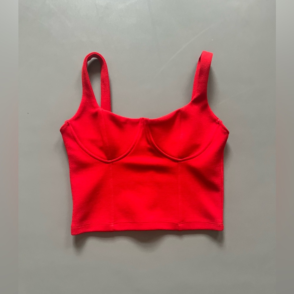 ZARA Red Bustier Top